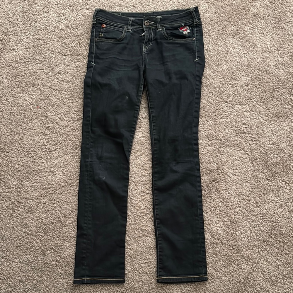 Evisu x Puma Black Straight Leg Jeans Classic Design